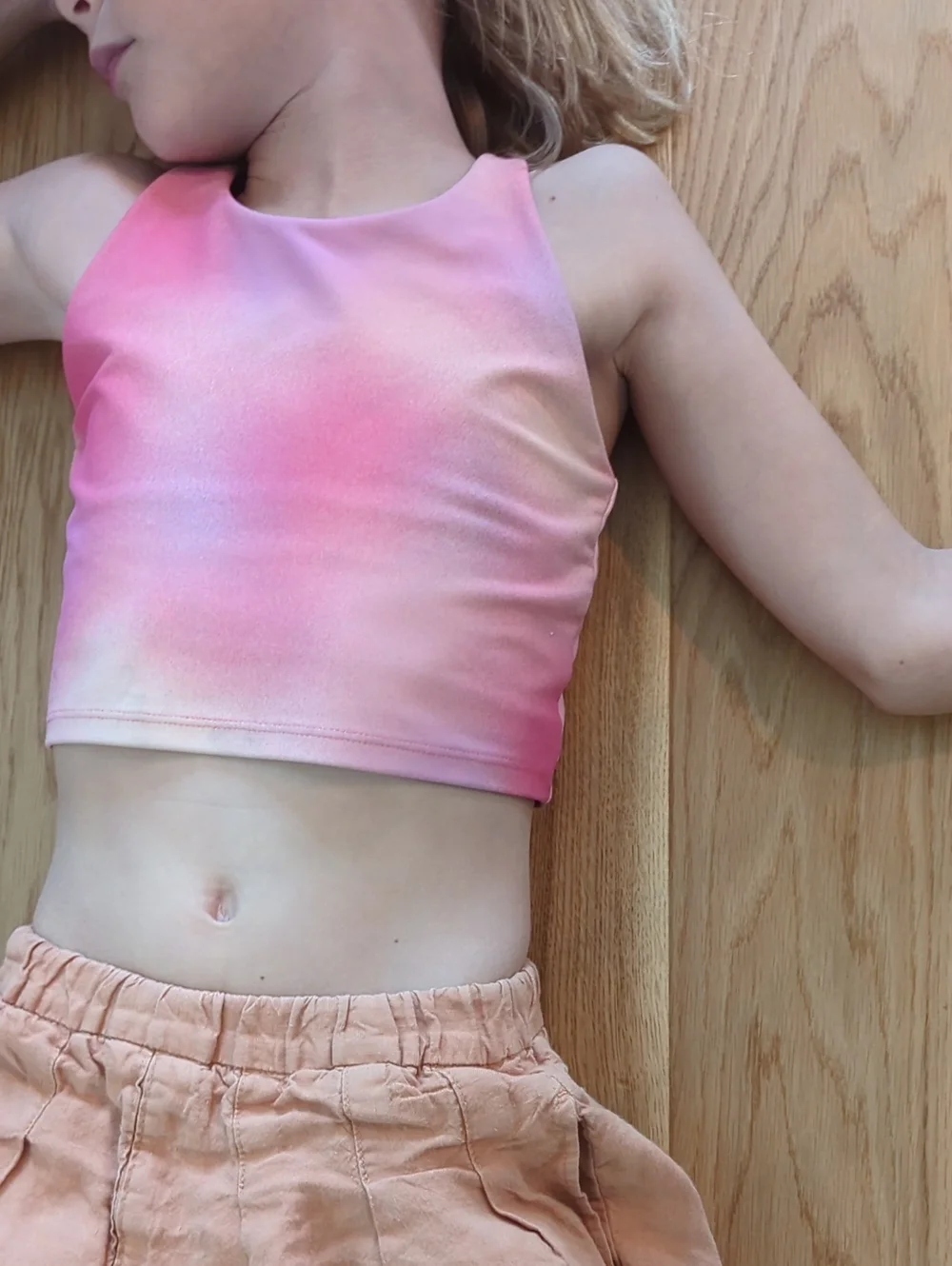 Pink Ombre Girls' Cropped Tank Top